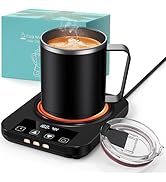 Coffee Mug Warmer &amp; Mug Set for Desk, 36W Electric Coffee Cup Warmer with 16oz Cup, 9 Temp Settin...