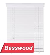 LazBlinds 2-inch Wood Horizontal Blinds, Room Darkening Blinds for Windows - Actual Blinds Size: ...
