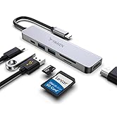 USB C Adapter for MacBook Pro, YIKAIEN 6 in 1 Multi-Ports USB-C Hub to 2 USB 3.0 4K HDMI SD TF Ca...