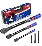 RALVICO Torque Wrench Sets 1/4'' &amp; 3/8'' &amp; 1/2'' ±3% Accuracy 72-Tooth Dual Scale Dual-Direction ...