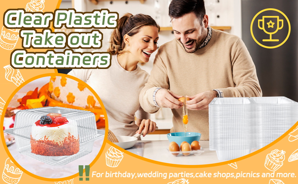 2.Square Clamshell Food Boxes