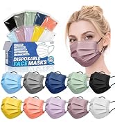 Disposable Face Mask for Adults - 4 Ply Protection Masks Disposable 50 Pack, Individually Wrapped...