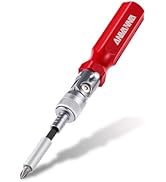 ANVANNA Tools HT0090 20 in 1 ratchet screwdriver/nut cutter set, 15 drill bits (cross, slotted, T...