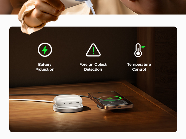 Battery Protection, Foreign Object Detection, Temperature Control