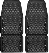CAR PASS Bling Diamond Car Mats Rubber Floor Mats Full Set Anti-Slip 3D Rhombus Waterproof Trim t...