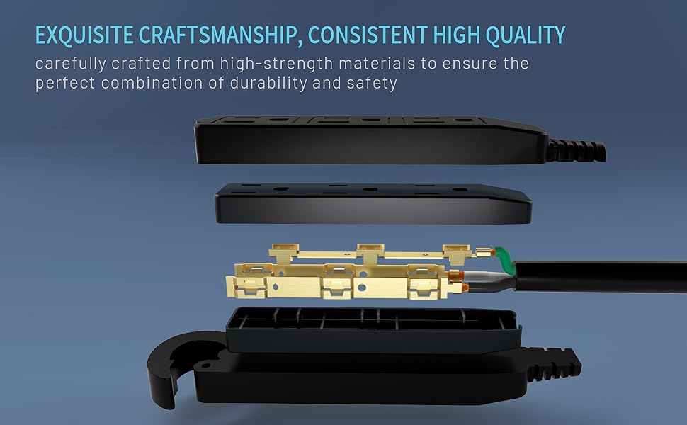 Black Extension Cords with Multiple Outlets3