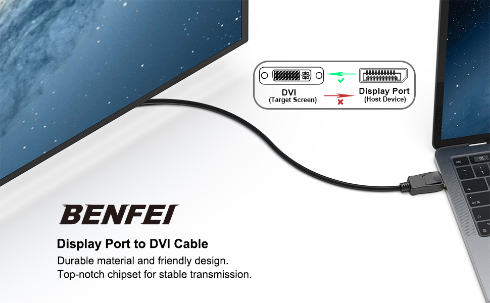 displayport to dvi cable