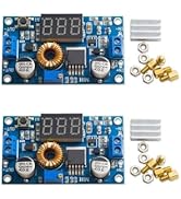 2 Packs 5A 75W DC-DC Step Power Module XL4015 with Adjustable LED Voltmeter and Free Support