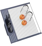Fixparts Roll Up Dish Drying Rack Over The Sink Dish Drying Rack,Multi-Purpose Kitchen Rolling Di...