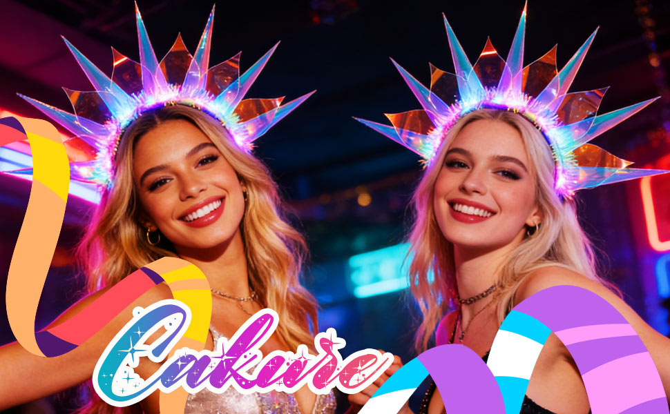 rave headbands for women light up crown headbands for women led glow headbands