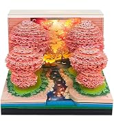 Time Piece Calendar 2027 Desk Calendar with LED Light 3D Tear-away Paper Carving Art Memo Pad Not...