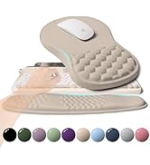 KUOSGM 2-in-1 Ergonomic Set, Wave Rise Keyboard Wrist Rest and Massage Bulge Slope Mouse Pad Wris...