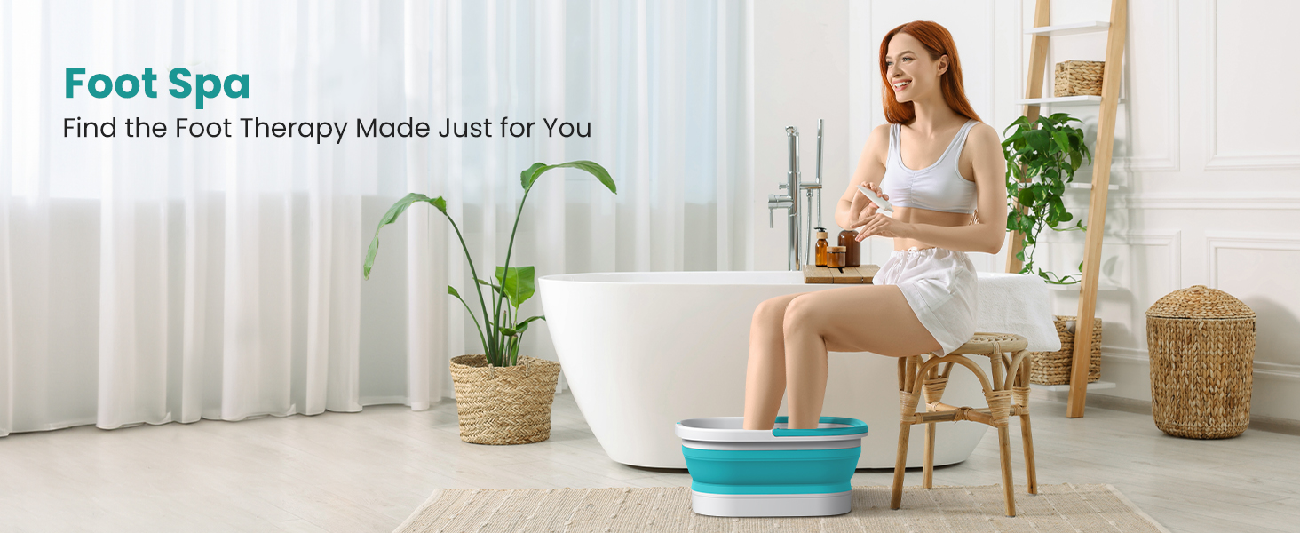 Nekteck Foot Soaking Tub Collapsible Bucket for Foot Bath Soak Pedicure Foot Spa Gifts Men Women