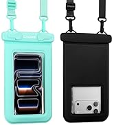 CACOE [Floatable Waterproof Phone Pouch 2 Pack,IPX8 Waterproof Phone Case with Adjustable Lanyard...