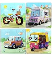 Jigsaw Puzzles for Kids Ages 3-7, 4 Packs Construction Vehicle Jigsaw Puzzles for Kids Ages 2 3 4...