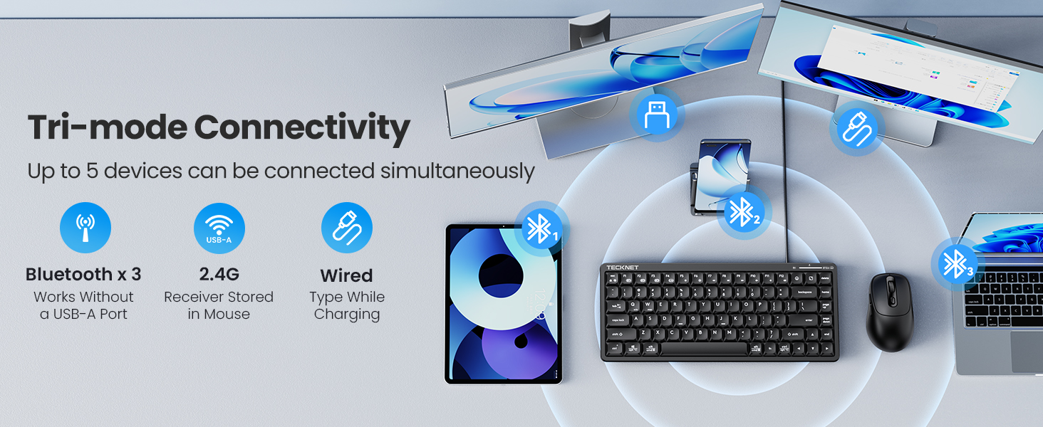 bluetooth, 2.4g and wired connect