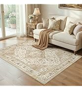 5x7 Area Rugs for Living Room: Washable Rugs Vintage Floral Carpet for Bedroom Office Dining Room...