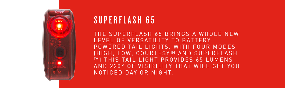 Superflash 65 battery power courtesy high low visibility