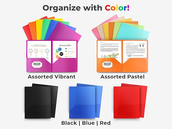 Dunwell 2-Pocket Poly Folder Vibrant - Organize with Color!