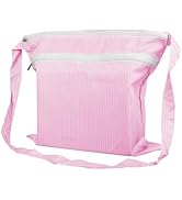 Synvicovan 13 x 14 Inch Anti-static Cleanroom Crossbody Tool Bag,Storage Bag for Work &amp; Travel(Pink)