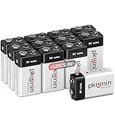 PKUNIN 9V Batteries Alkaline 9 Volt Battery for Smoke Detector 12 Pack, Long-Lasting Square 6LR61...