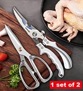 Kitchen Shears 2 Pack,Kitchen Scissors All Purpose Heavy Duty Scissors for Food Scissors,Stainles...