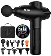 TOLOCO Massage Gun, Updated Back Massage Gun Deep Tissue with 12 Heads, Muscle Massager for Athle...