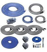 Recoil RCK0D True 1/0 Gauge Car Audio Dual Amplifiers CCA Wiring Installation Kits with OFC RCA C...