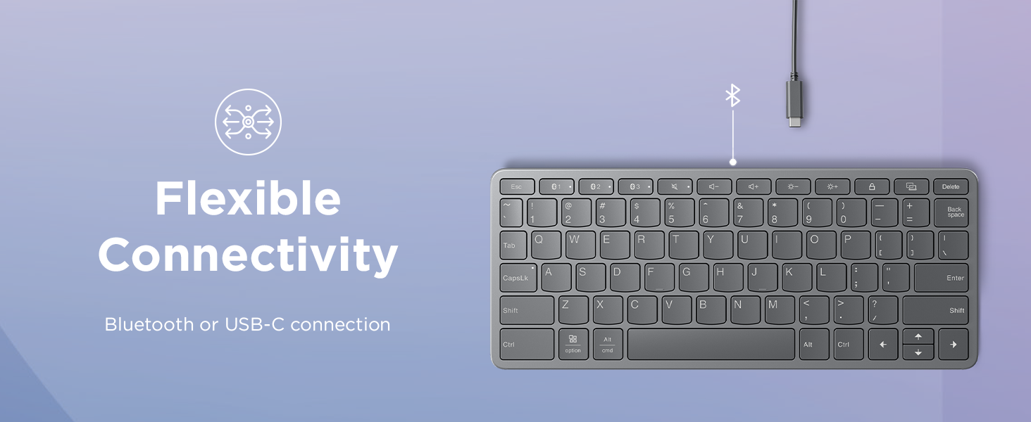 Lenovo Multi-Device Wireless Bluetooth Keyboard - Connectivity