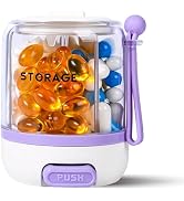 Pill Bottle Organizer with 4 Compartments,Pill Organizer with 16pcs Labels, Travel Pill Dispenser...