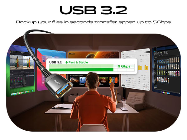 usb extension cable black 10ft