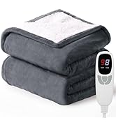Edenlune Heated Blanket Electric Blanket Throw 50''x60'' Heating Blanket with 9 Heating Levels 10...