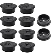 EASYEAH 10 Pcs Desk Grommet 2" / 50 mm, Desk Hole Cover for Cables Black, Cable Grommet ABS Plast...