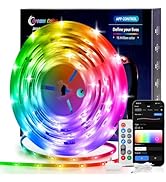 Pak LED Lights for Bedroom 6.6ft/16.4ft/32.8ft, Smart RGB+IC Bluetooth LED Strip Lights with App ...
