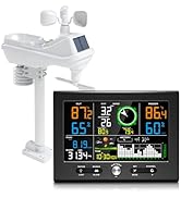 Urageuxy Wireless Weather Station Indoor Outdoor, Home Weather Stations with Rain Gauge, Wind Spe...