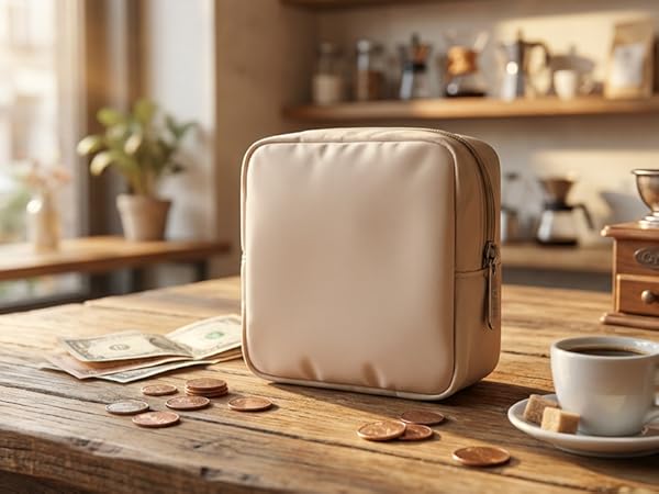 khaki coin purse