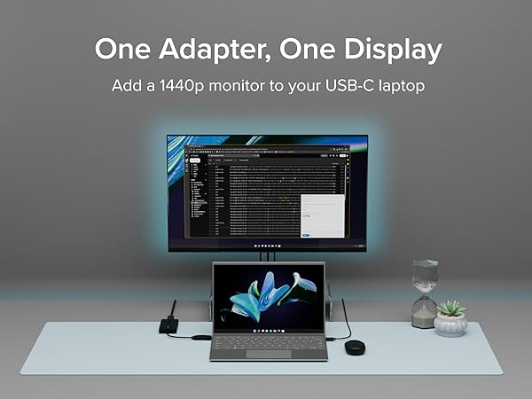 One adapter per display with your usb-c laptop