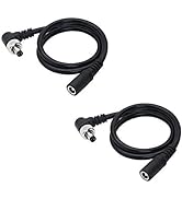 SinLoon 2 Pack DC Extension Cable 90 Degree DC Power Adapter Plug 5.5mm x 2.1mm Male to Female Ex...