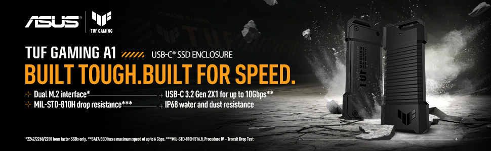 ASUS TUF Gaming A1 External Dual M.2 NVMe PCIe SSD Enclosure