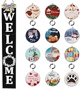 ECOGREDA Welcome Sign for Front Porch– 47inch with 12 Wooden Interchangeable Vertical Home Wall D...