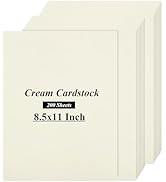QTLCOHD 200 Sheets Cream Cardstock 8.5 x 11 Off White Cardstock 110lb Ivory Cardstock Paper Print...