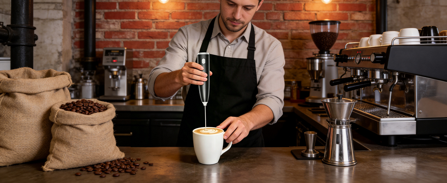 Professional Milk Frother: Barista-Quality Foam in 20s, Perfect for Lattes, Cappuccinos &amp;amp; Matcha