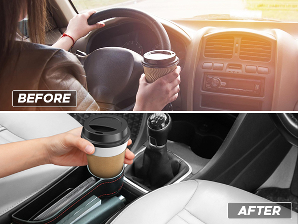 Seat Gap Filler Organizer With Cupholder