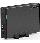 GODO USB 3.0 to 3.5 Inch Hard Drive Enclosure, Vertical External Hard Drive Dock with Stand for 3...