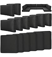 Snubbull 14 Pcs Outdoor Cushion Slipcovers Outdoor Patio Cushion Covers Replacement Waterproof wi...