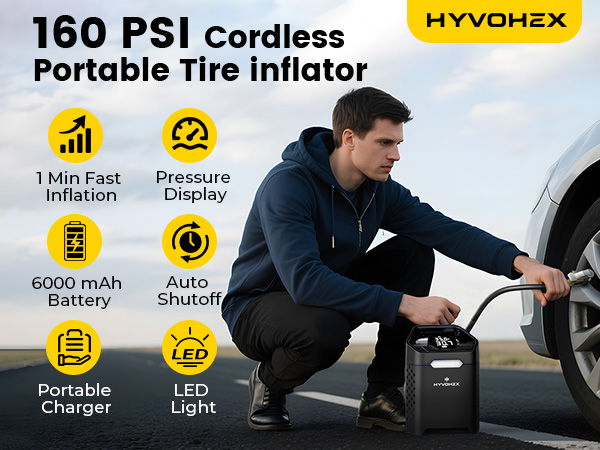  Cordless Portable Tire inflator
