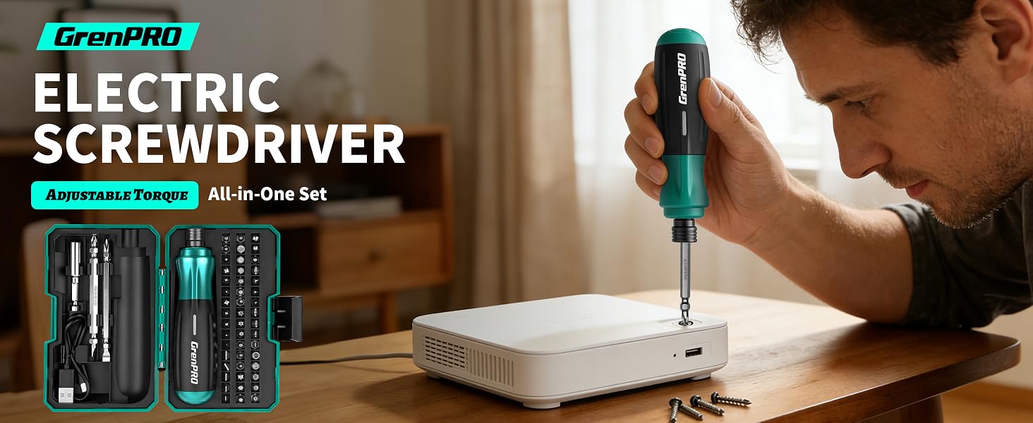 4V Cordless Electric Screwdriver Set,