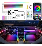 Jushope Car LED Strip Lights, Interior Acrylic LED Lights for Car with Dynamic Rainbow Dream Colo...