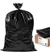 Plasticplace Contractor Trash Bags 55-60 Gallon, 3.0 Mil, Black Heavy Duty Garbage Bag, 38” X 58”...