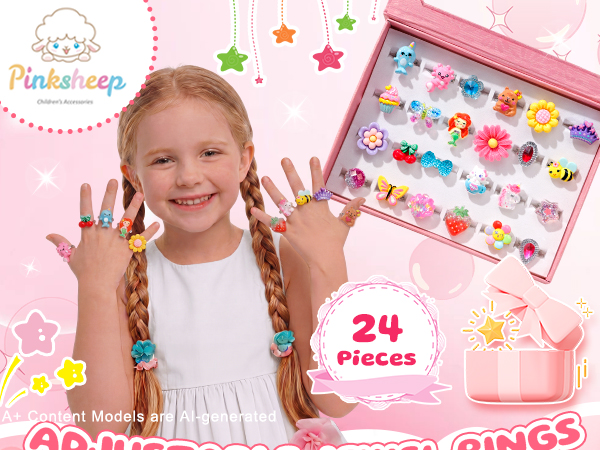 Pinksheep girls rings